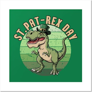 T rex Dinosaur St Pat-Rex Day Funny St Patricks Day Posters and Art